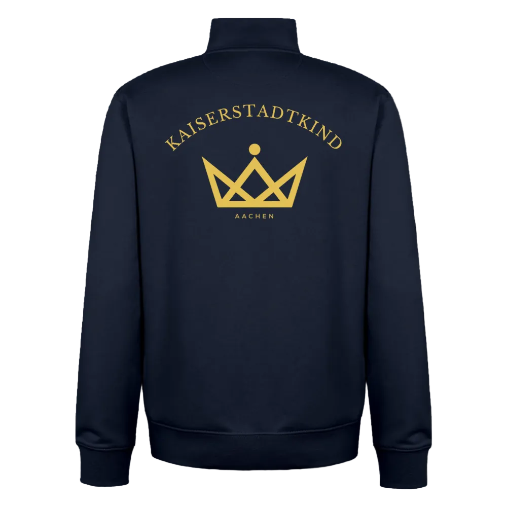 KAISERSTADTKIND Golden _Round - Organic Zip Sweatshirt - Navy