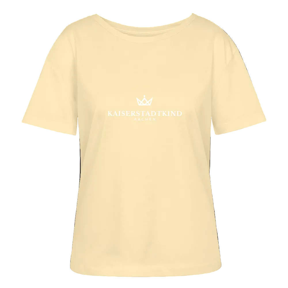 White V Edition - Relaxed Women’s Organic Round Neck T-shirt - Creme