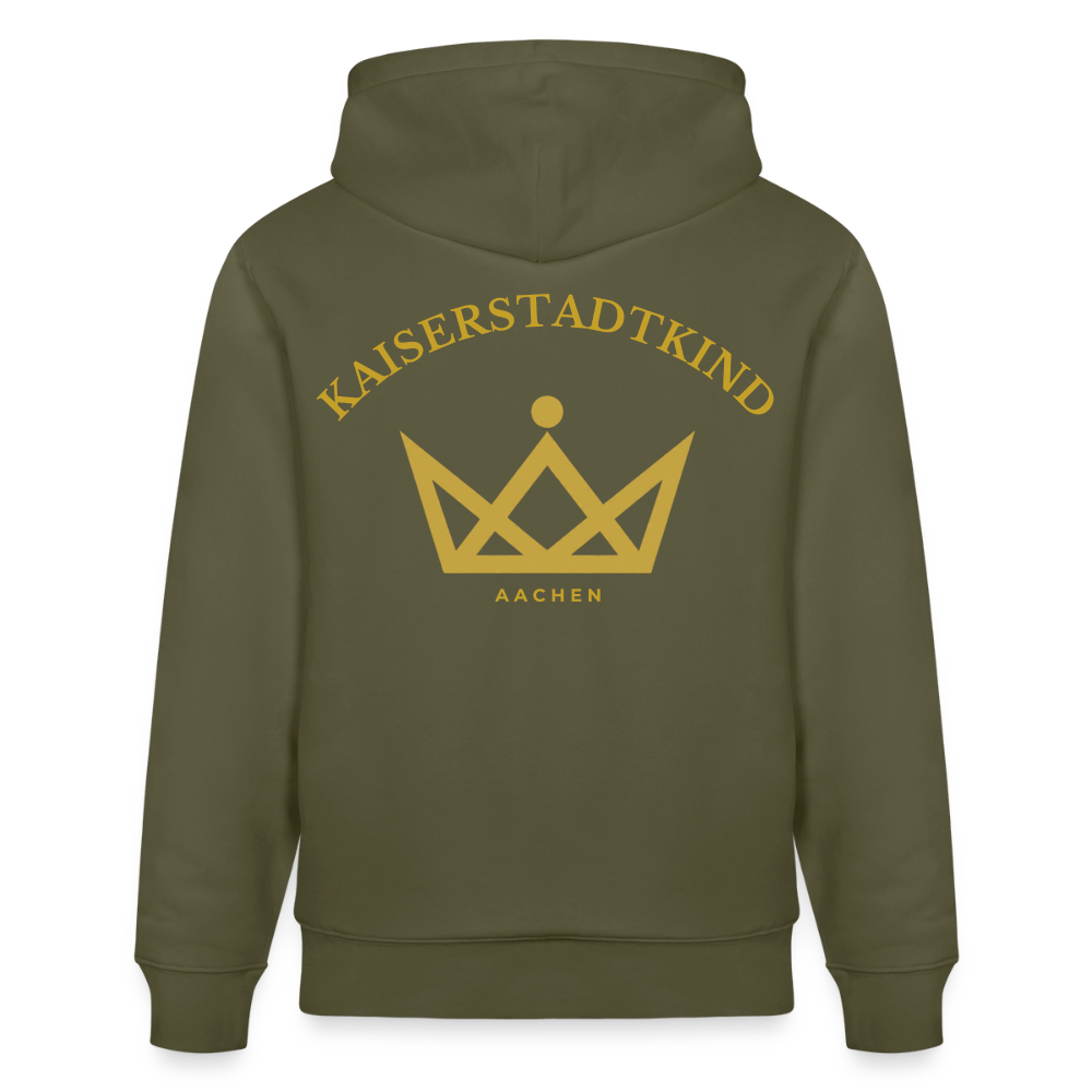 CRUISER Hoodie - Gold Front Script/Gold Back Round - Khaki Grün