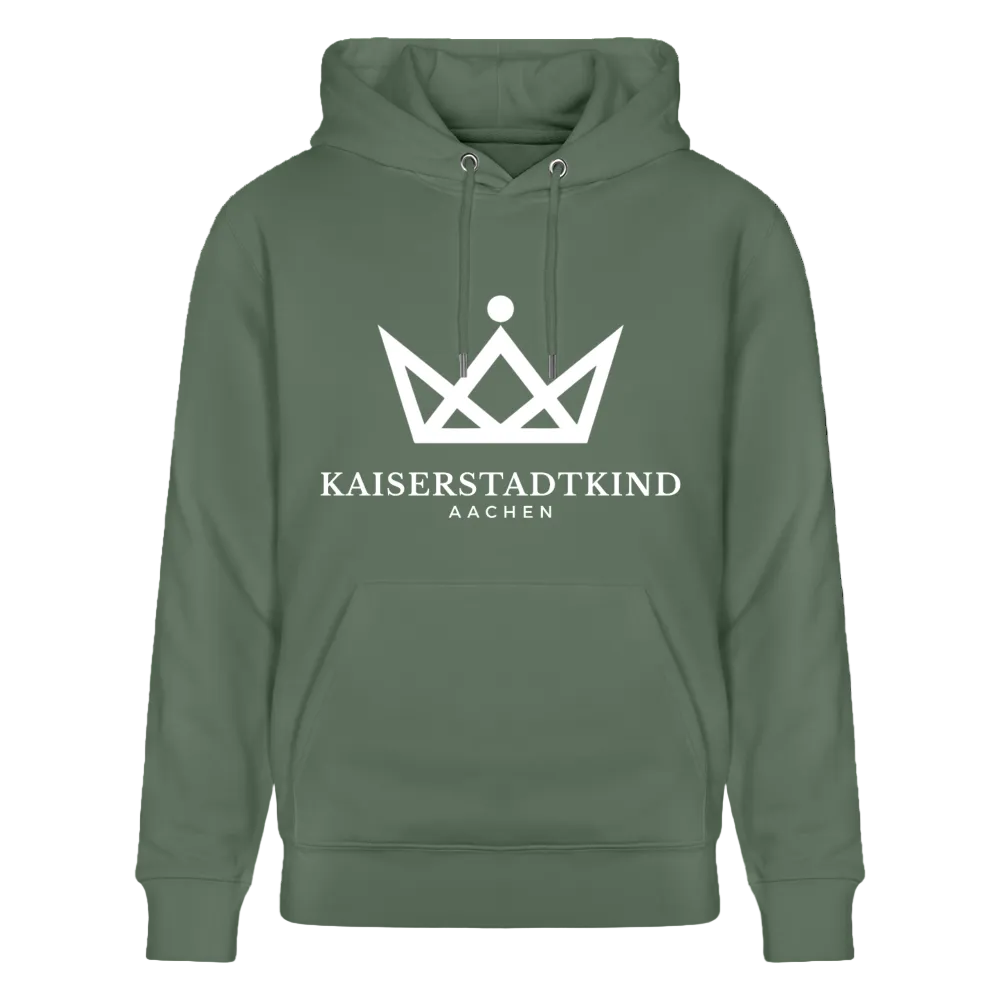 350gr. White Edition - CRUISER  Organic Hoodie - cypress green