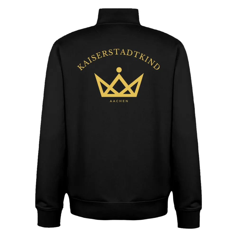 KAISERSTADTKIND Golden _Round - Organic Zip Sweatshirt - Schwarz