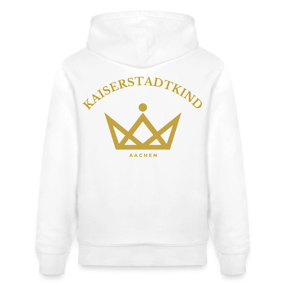 CRUISER Hoodie - Gold Front Script/Gold Back Round - Weiß