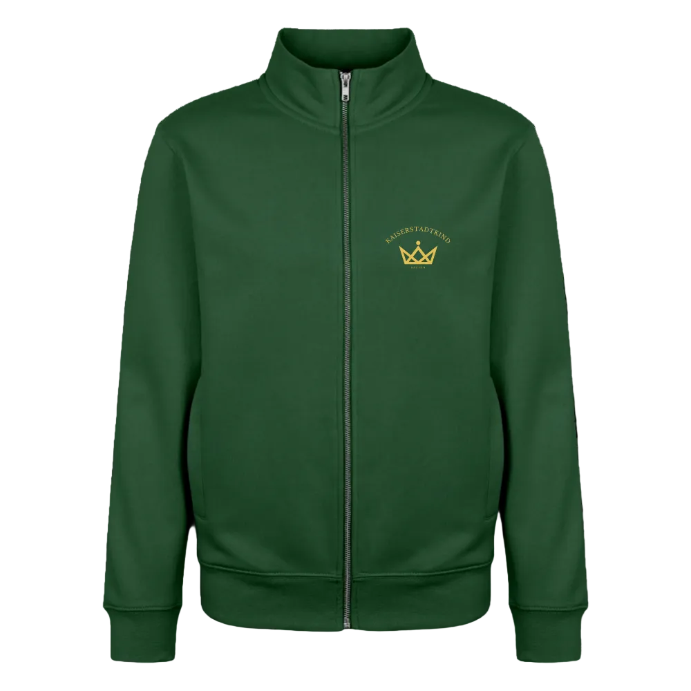 KAISERSTADTKIND Golden _Round - Organic Zip Sweatshirt - Flaschengrün