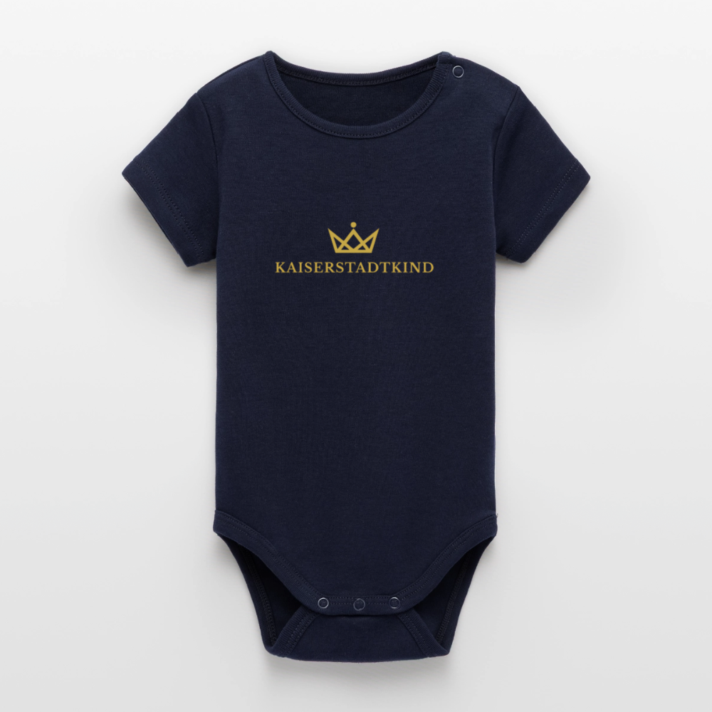 KAISERSTADTKIND Gold Edition - Organic Short-Sleeved Baby Bodysuit - navy