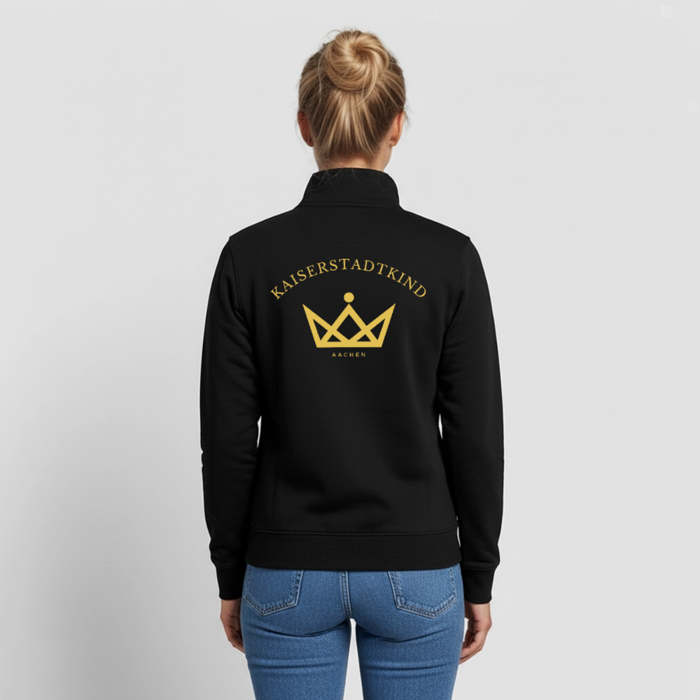 KAISERSTADTKIND Golden _Round - Organic Zip Sweatshirt - Schwarz