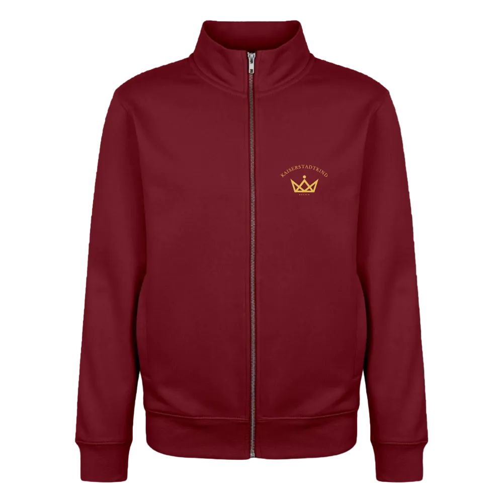 KAISERSTADTKIND Golden _Round - Organic Zip Sweatshirt - Burgunderrot