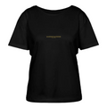 Golden Letters Round Edition - Relaxed Women’s Organic Round Neck T-shirt - Schwarz