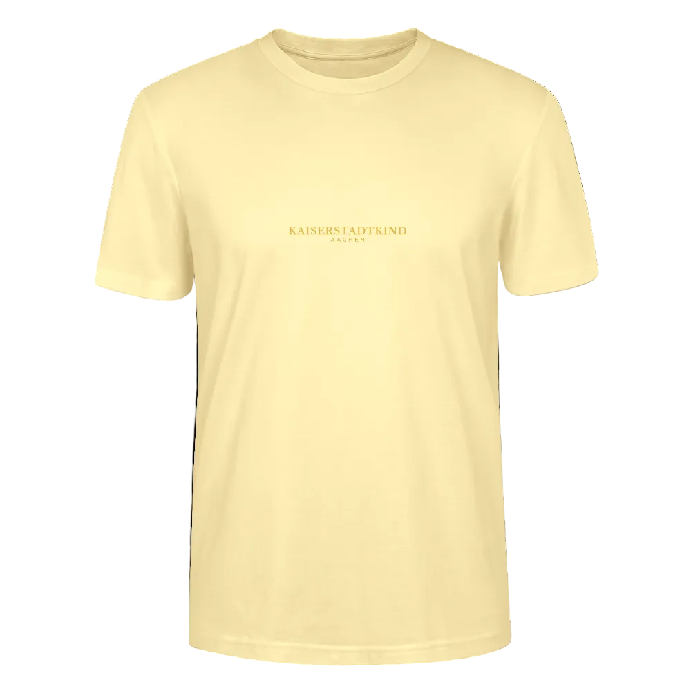 CRAFTER T-Shirt - Gold Font Script/Gold Back Round Logo - Creme