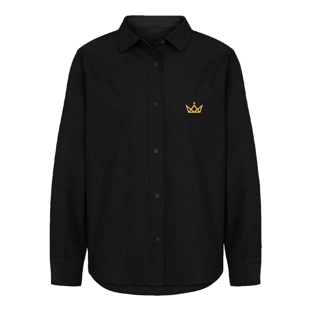 KAISERSTADTKIND Golden Crown / White Letters Edition - Oxford Hemd - Schwarz