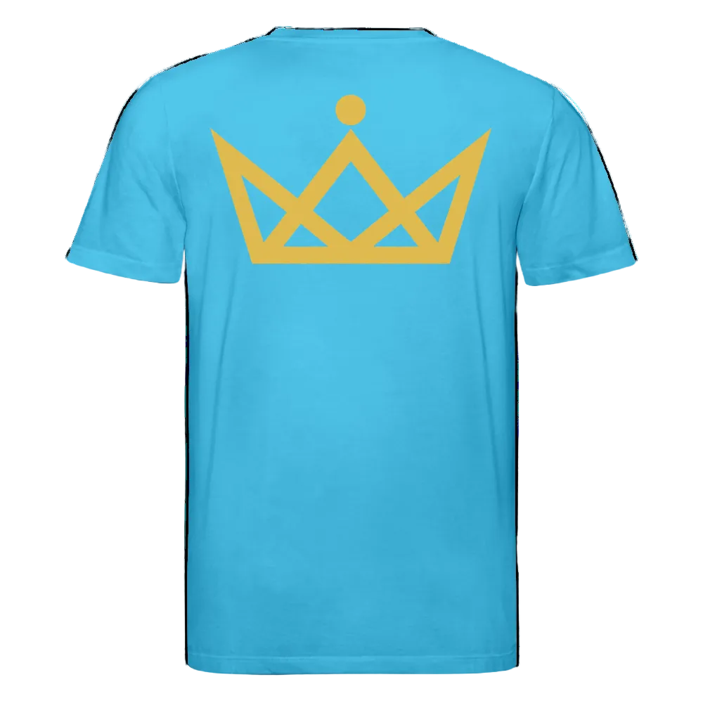 180gr. Golden Letters Edition  - Organic T-Shirt - aqua blue