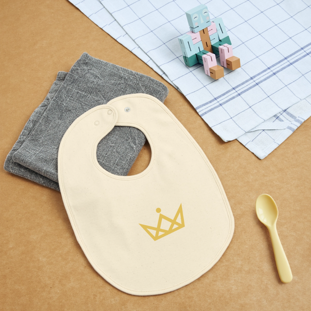 KAISERSTADTKIND Golden Crown - Baby Organic Bib - soft Ecru