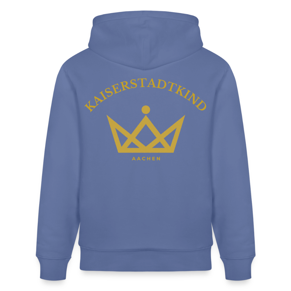 CRUISER Hoodie - Gold Front Script/Gold Back Round - Blau