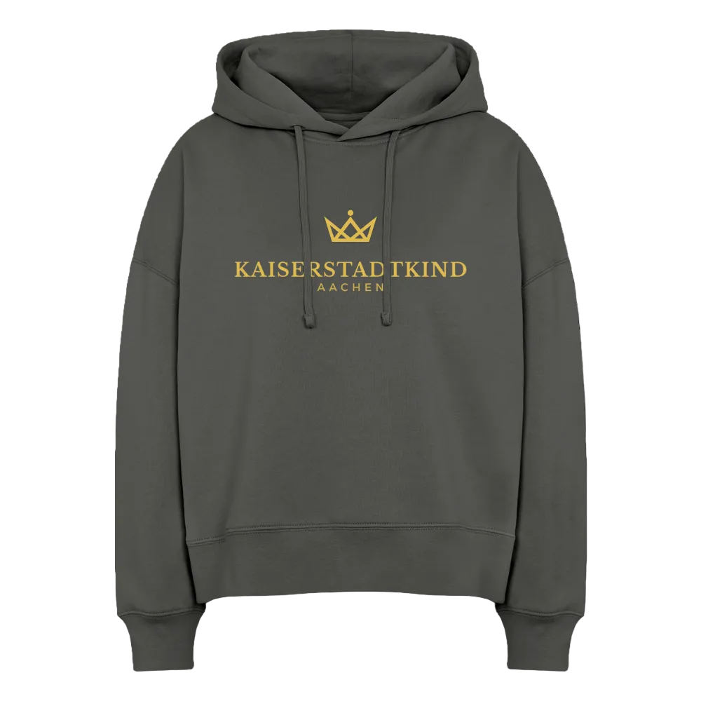 NORA Hoodie - Gold Front Logo/Hood Crown - Anthrazit