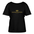 Golden Letters Edition - Relaxed Women’s Organic Round Neck T-shirt - black