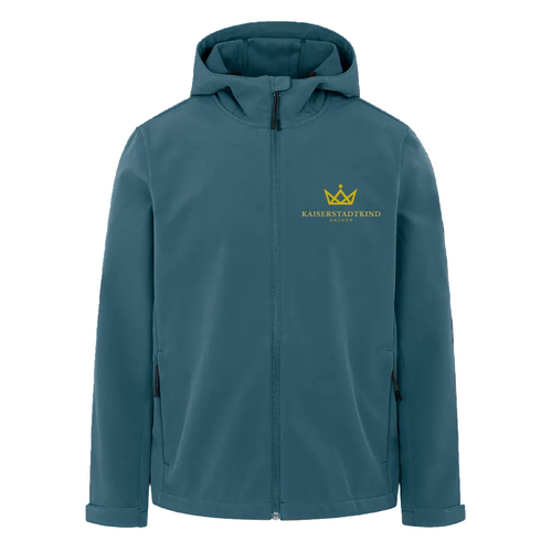 DISCOVERER Softshell Jacket - Gold Front Logo / Back Crown - Dunkles Petrol