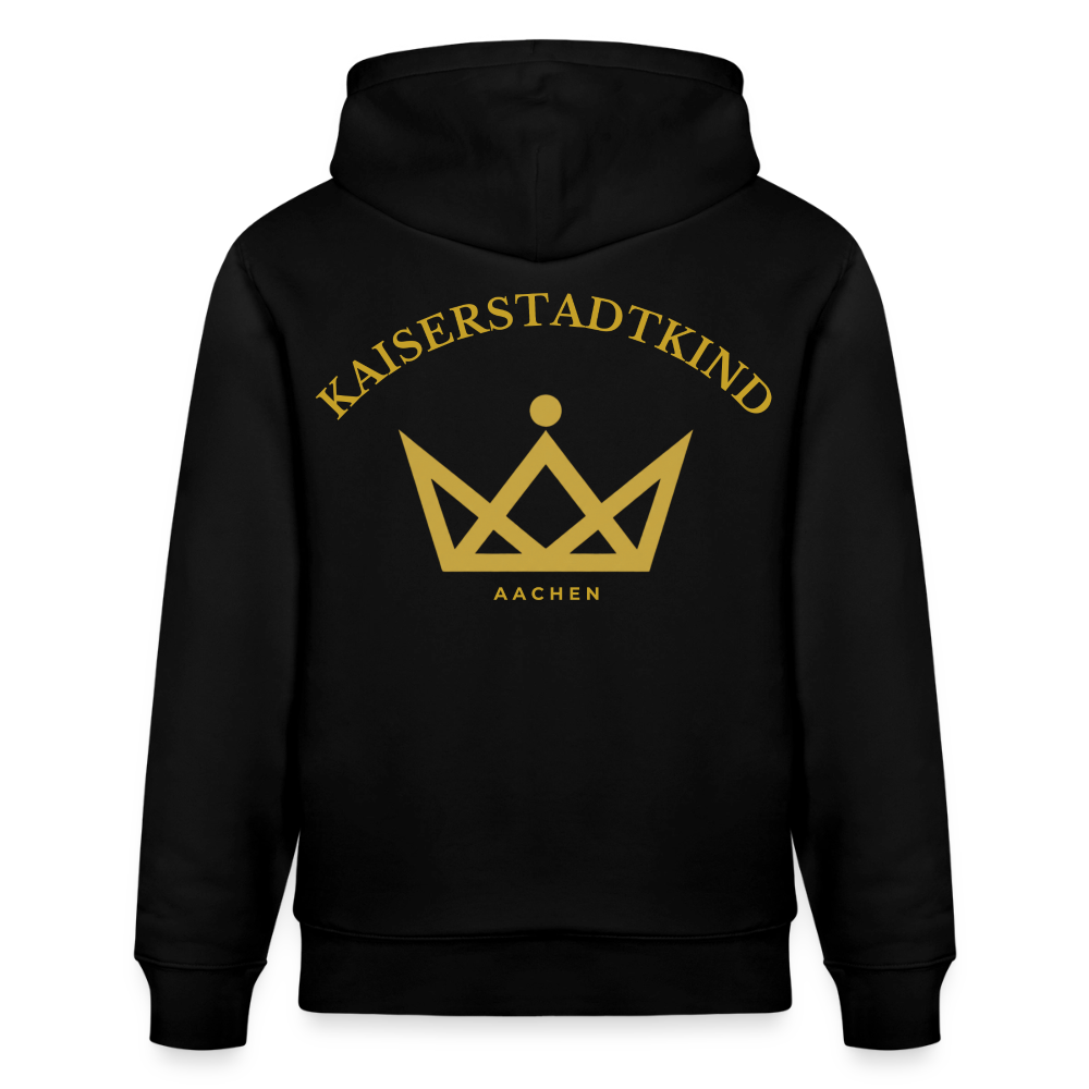 CRUISER Hoodie - Gold Front Script/Gold Back Round - Schwarz