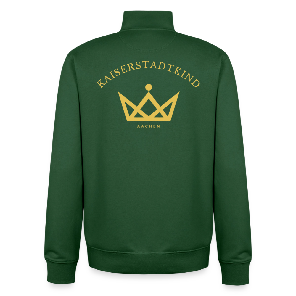 KAISERSTADTKIND Golden _Round - Organic Zip Sweatshirt - Flaschengrün