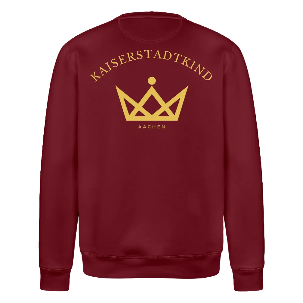 ROLLER Sweatshirt - Gold Front/Back Round - Burgunderrot