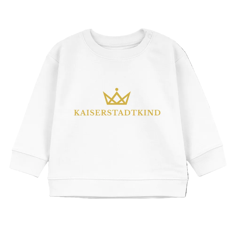 280gr. KAISERSTADTKIND Gold Edition - Organic Sweatshirt BABY CHANGER - white