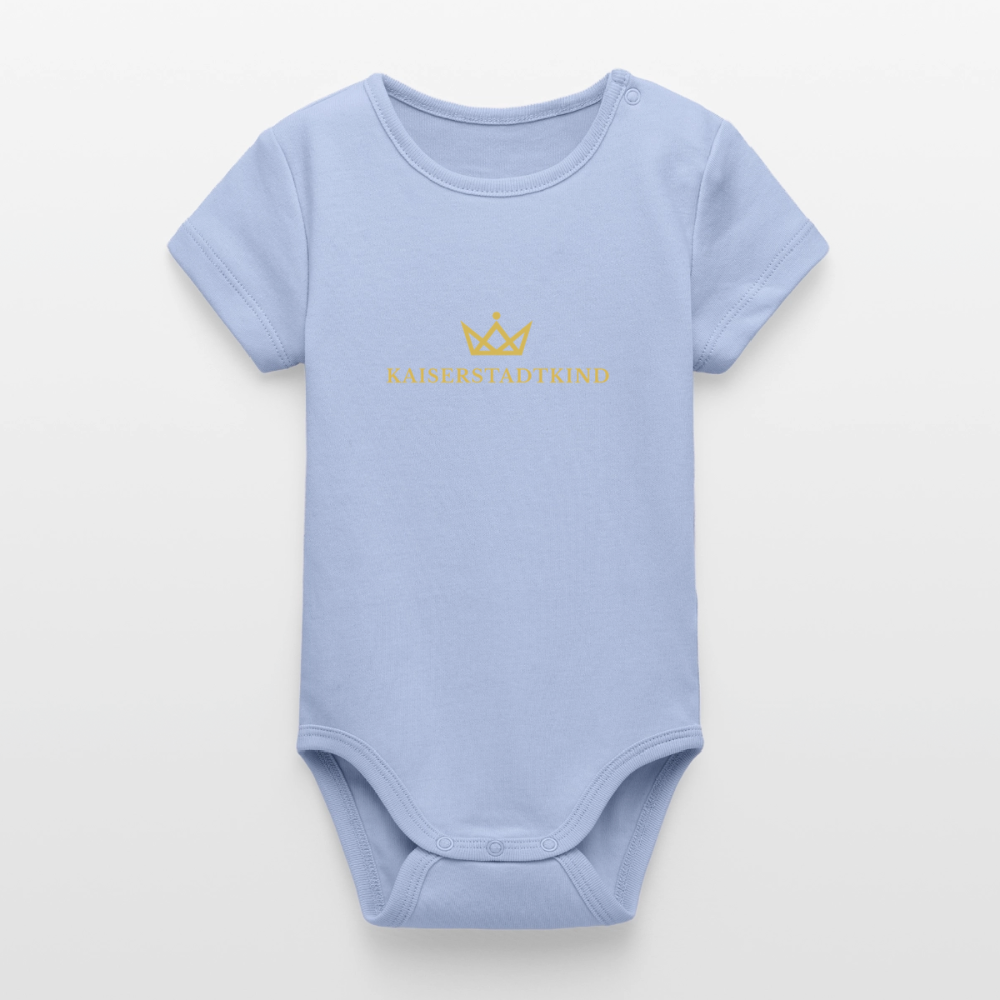 KAISERSTADTKIND Gold Edition - Organic Short-Sleeved Baby Bodysuit - sky