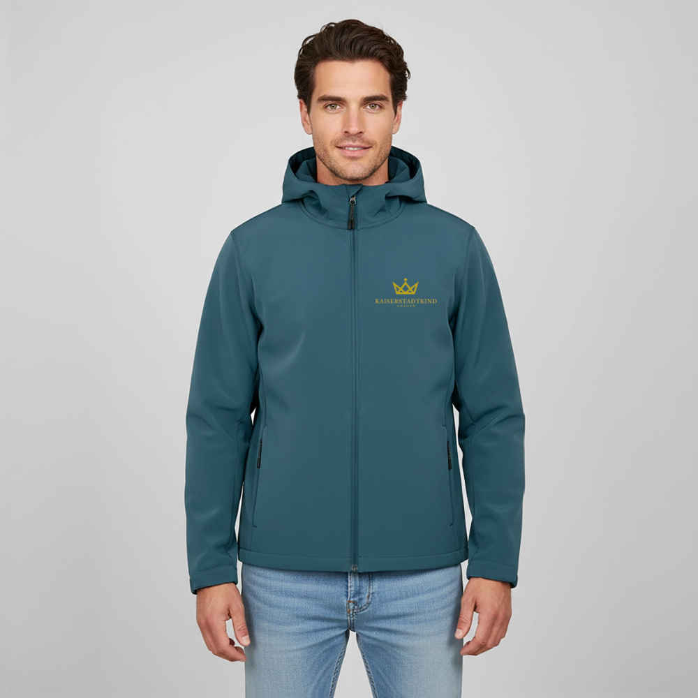 DISCOVERER Softshell Jacket - Gold Front Logo / Back Crown - Dunkles Petrol