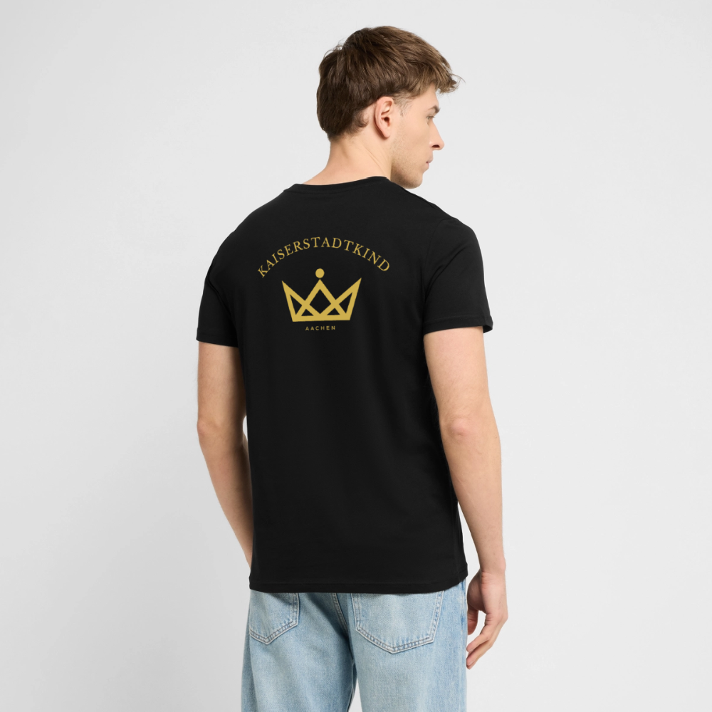 CRAFTER T-Shirt - Gold Font Script/Gold Back Round Logo - Schwarz