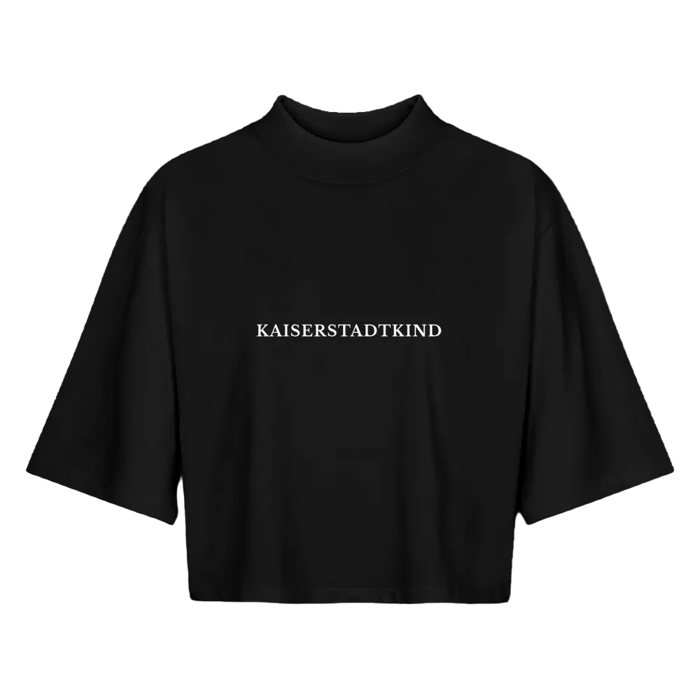 BOXY T-Shirt - White Front Script - Schwarz