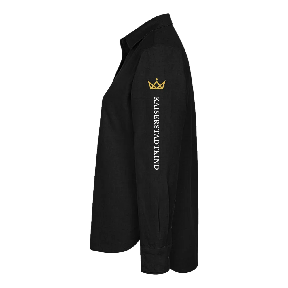 KAISERSTADTKIND Golden Crown / White Letters Edition - Oxford Hemd - Schwarz