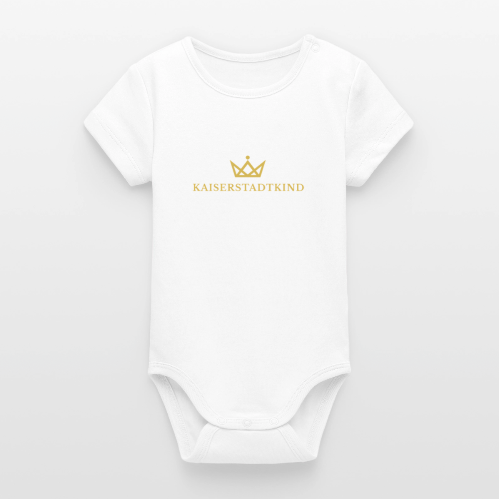 KAISERSTADTKIND Gold Edition - Organic Short-Sleeved Baby Bodysuit - white