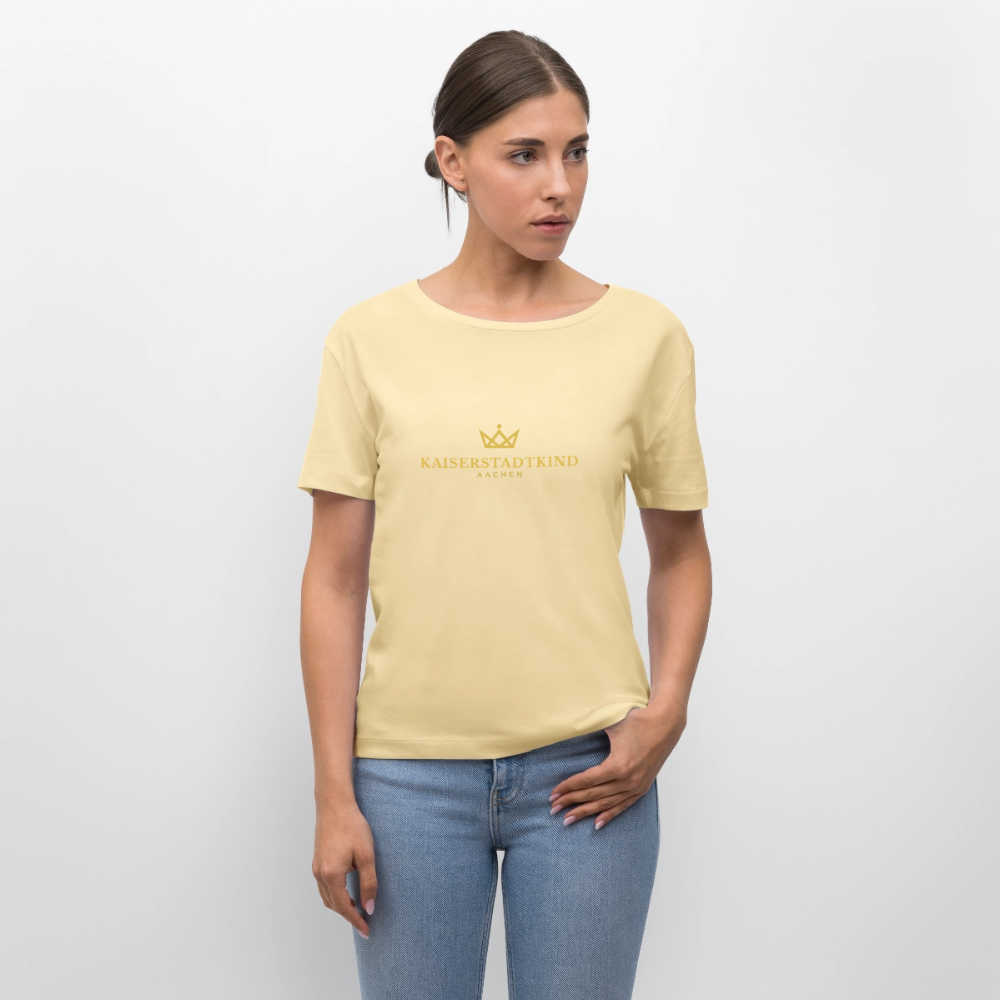 Golden Letters Edition - Relaxed Women’s Organic Round Neck T-shirt - cream