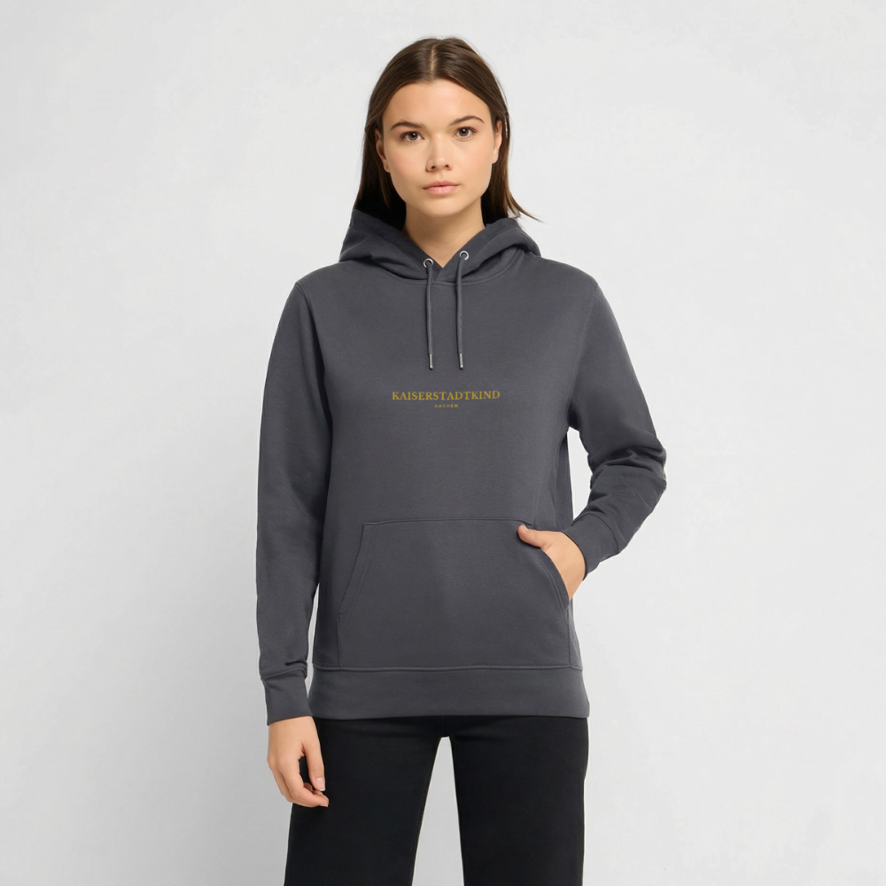 CRUISER Hoodie - Gold Front Script/Gold Back Round - Indigoblau
