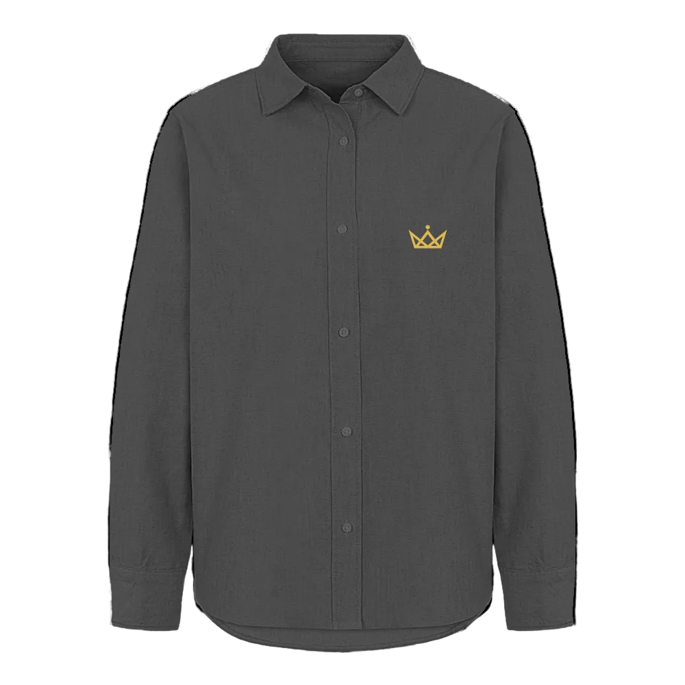 KAISERSTADTKIND Golden Crown / White Letters Edition - Oxford Hemd - Anthrazit