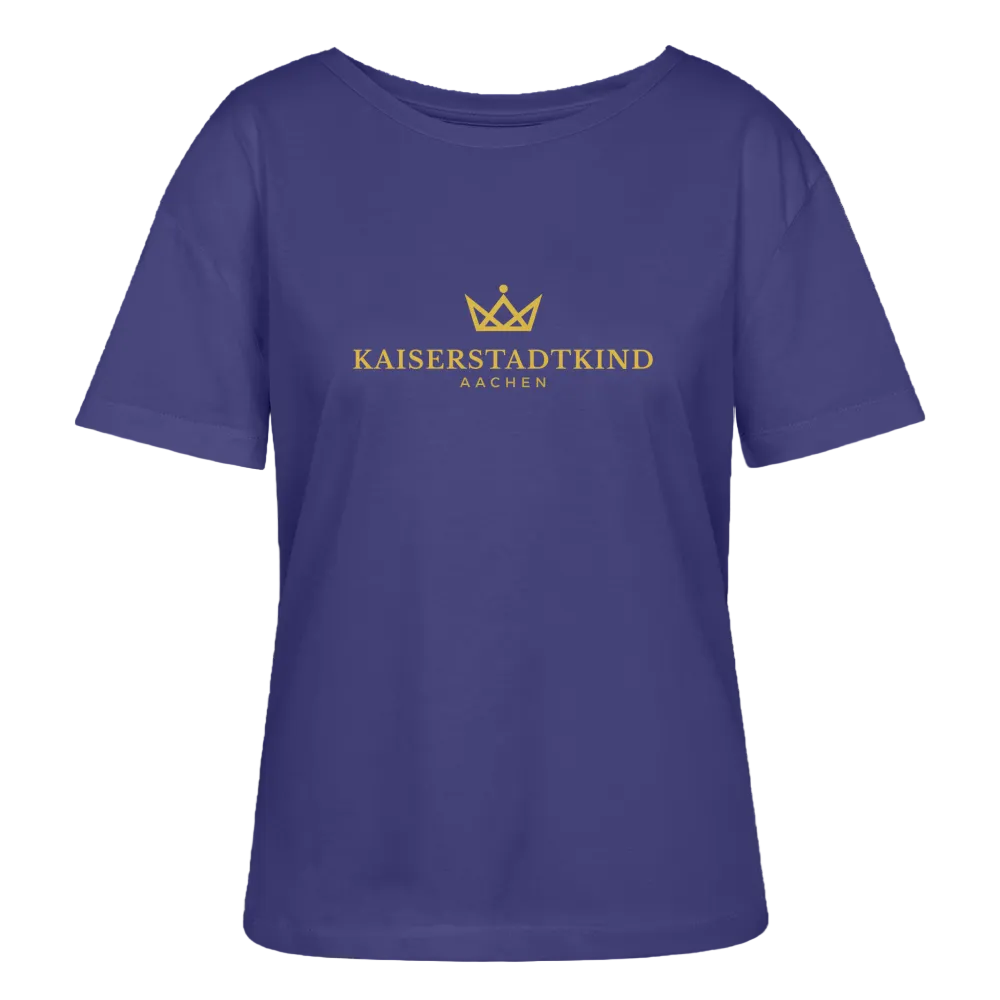 Golden Letters Edition - Relaxed Women’s Organic Round Neck T-shirt - dusk