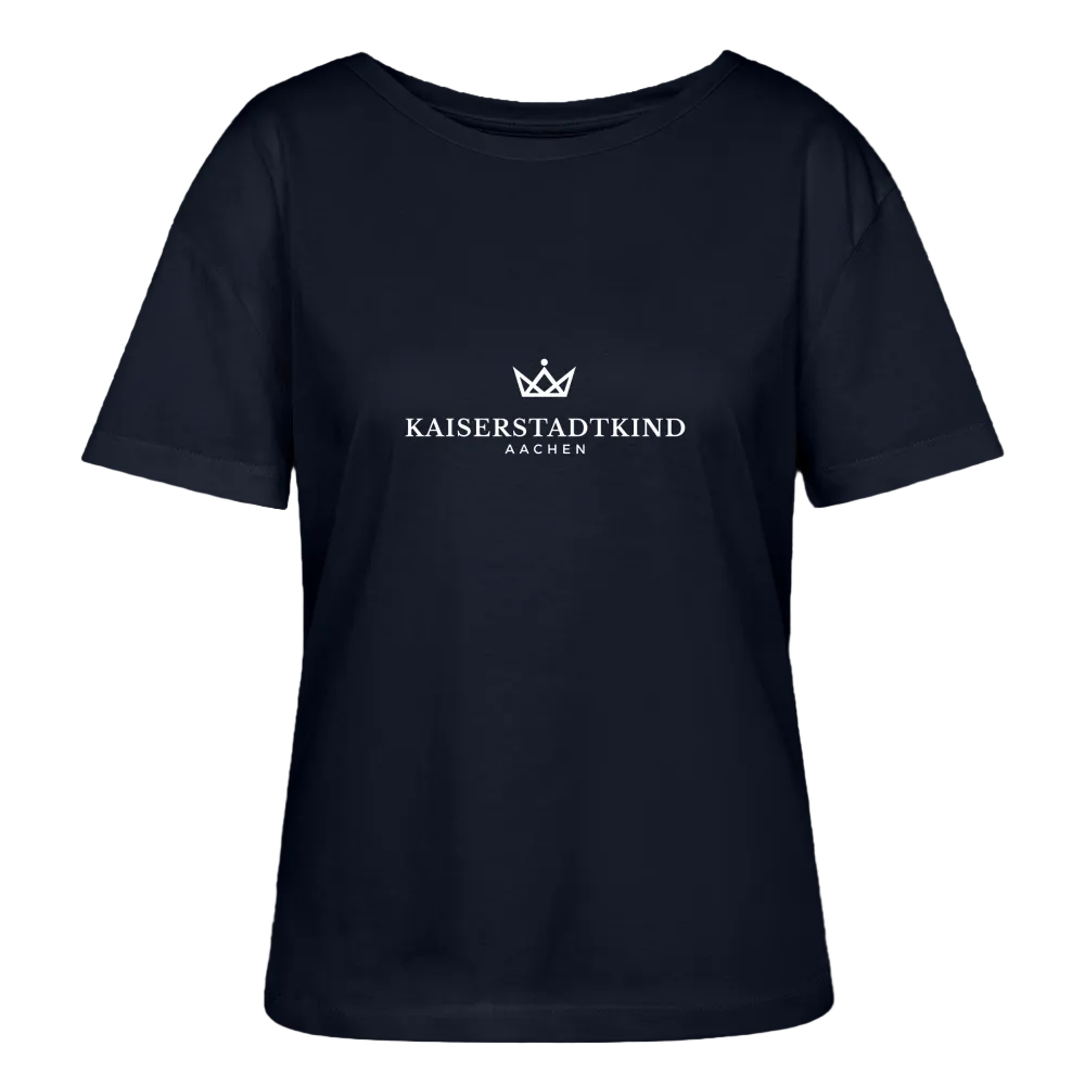 White V Edition - Relaxed Women’s Organic Round Neck T-shirt - Navy
