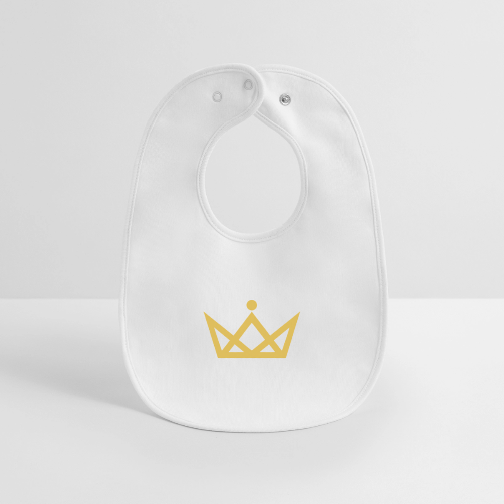 KAISERSTADTKIND Golden Crown - Baby Organic Bib - white