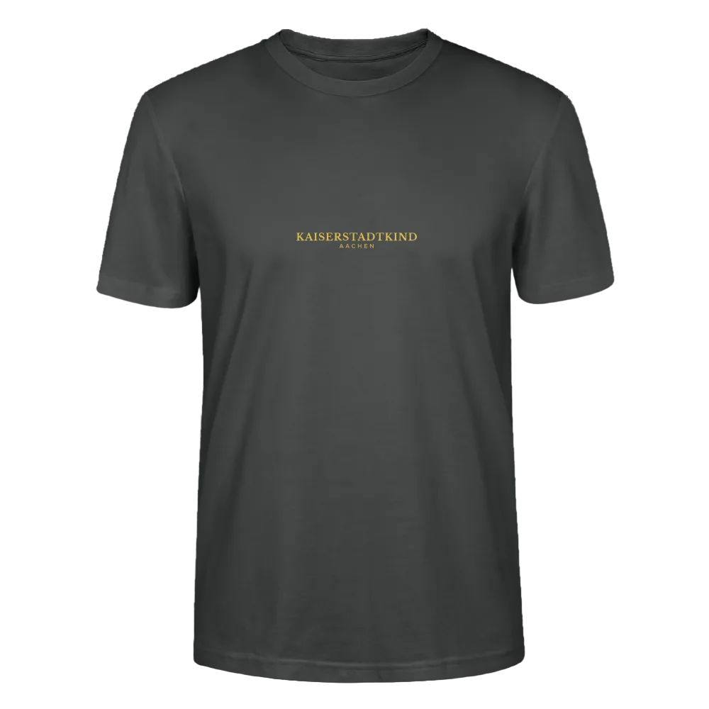 CRAFTER T-Shirt - Gold Font Script/Gold Back Round Logo - Anthrazit