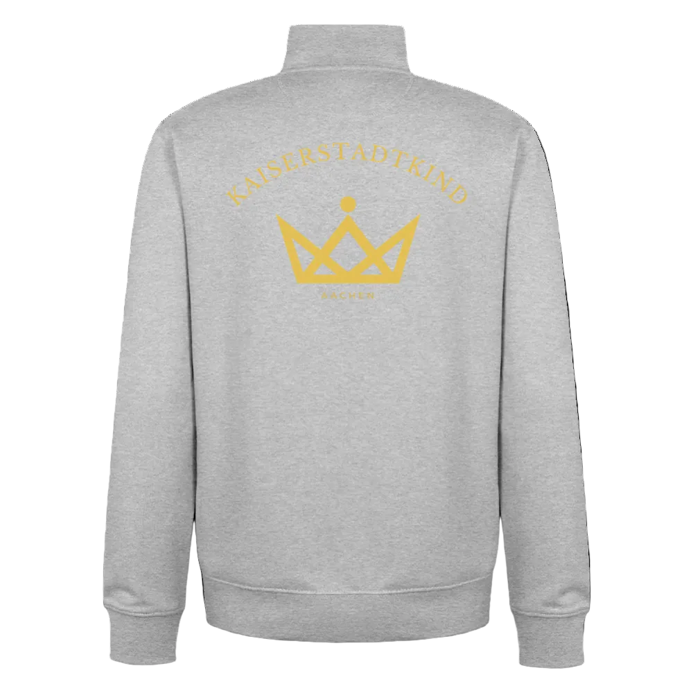 KAISERSTADTKIND Golden _Round - Organic Zip Sweatshirt - Grau meliert