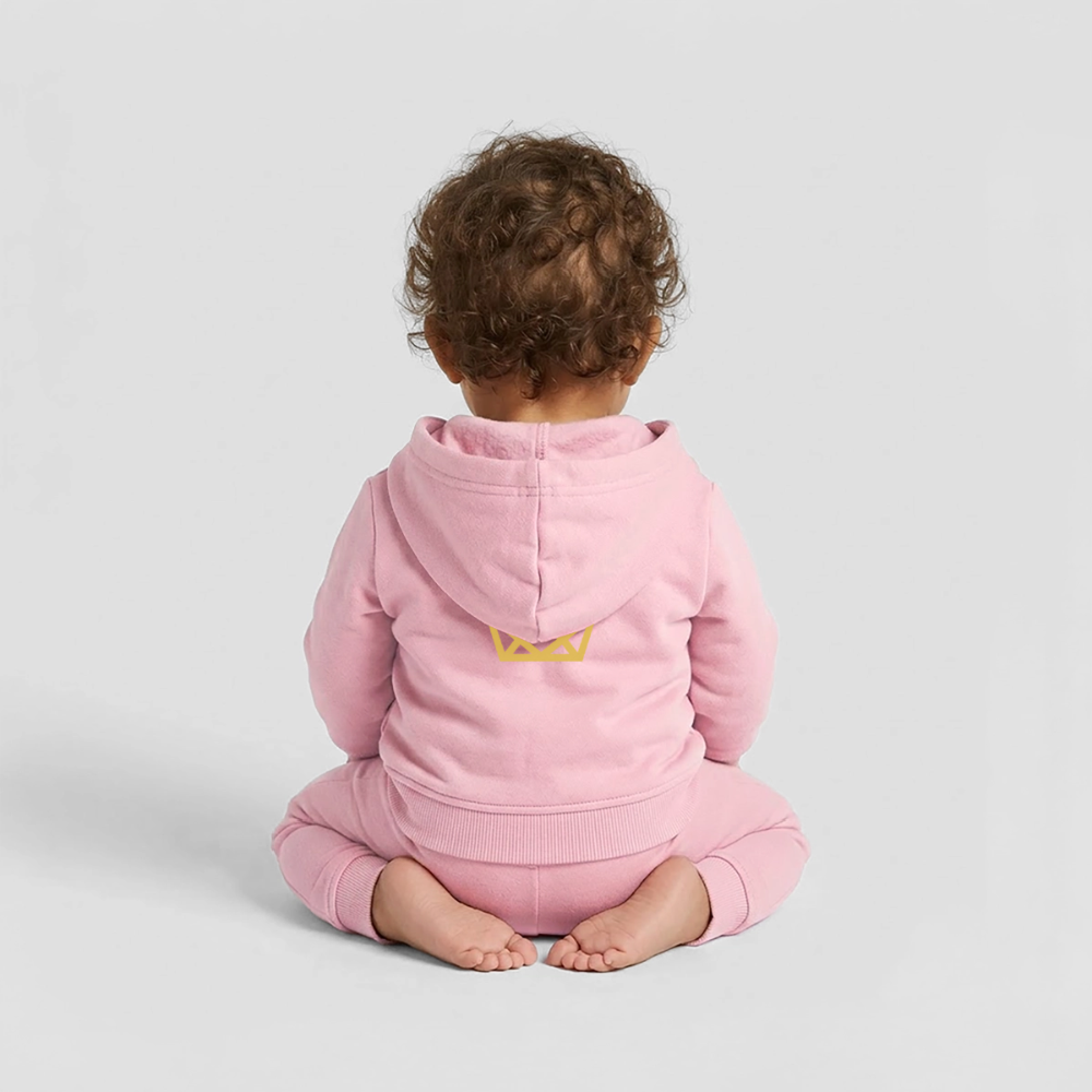KAISERSTADTKIND 2Golden Crowns - Organic Zip Hoodie BABY CONNECTOR - cotton pink