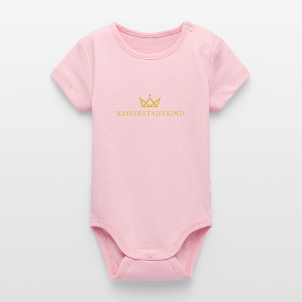 KAISERSTADTKIND Gold Edition - Organic Short-Sleeved Baby Bodysuit - cotton pink