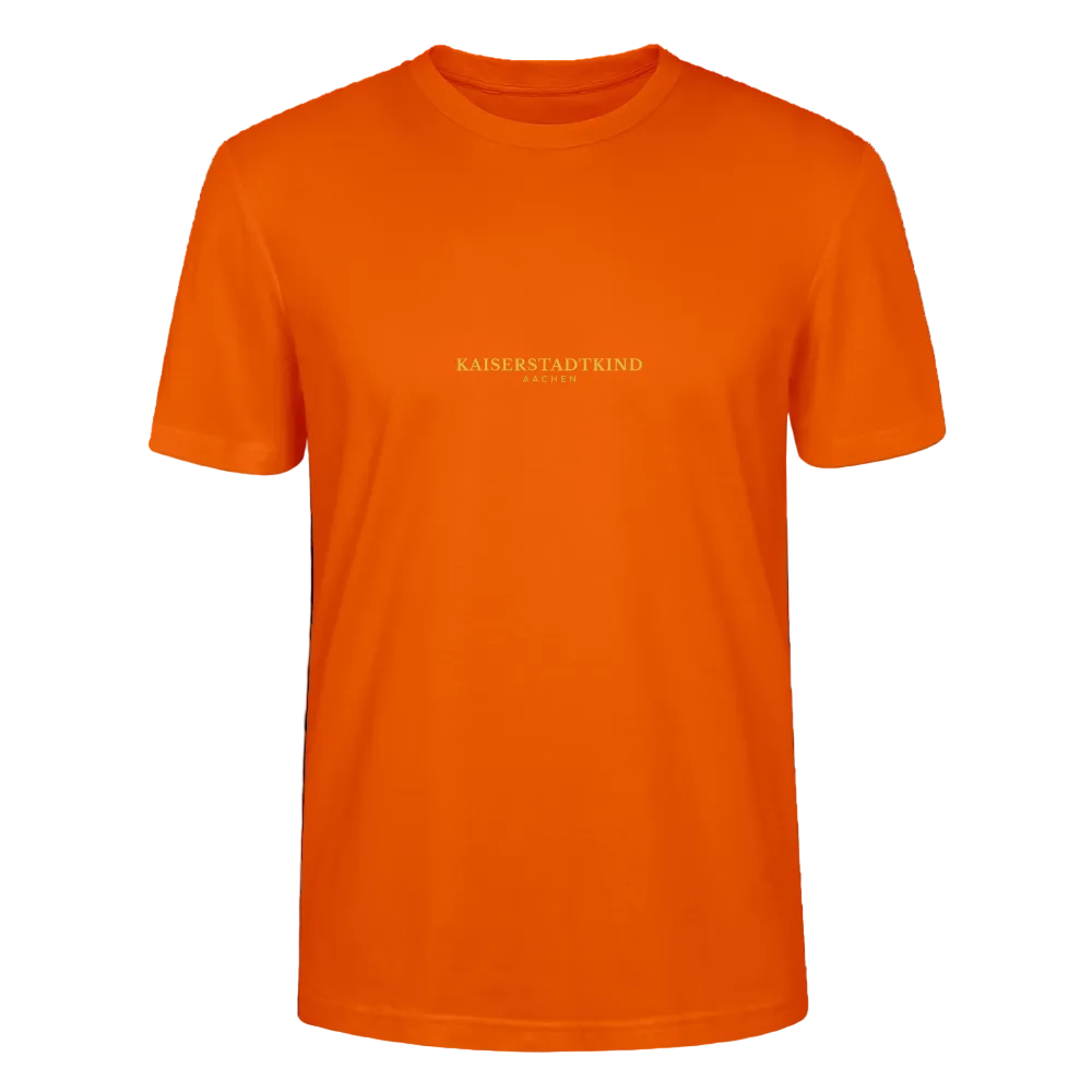 CRAFTER T-Shirt - Gold Font Script/Gold Back Round Logo - Tieforange