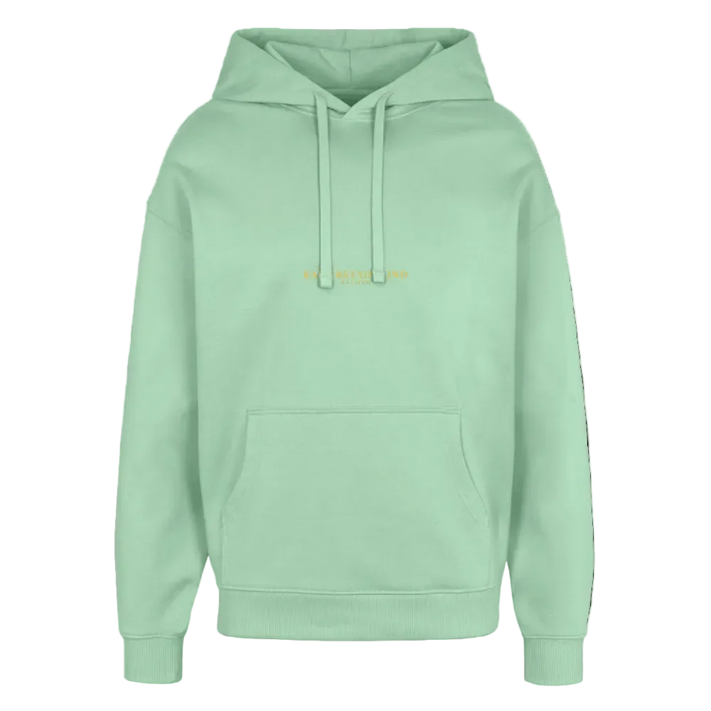 Oversized Hoodie - Gold Front Script / Gold Back Round Logo - Nebeljade