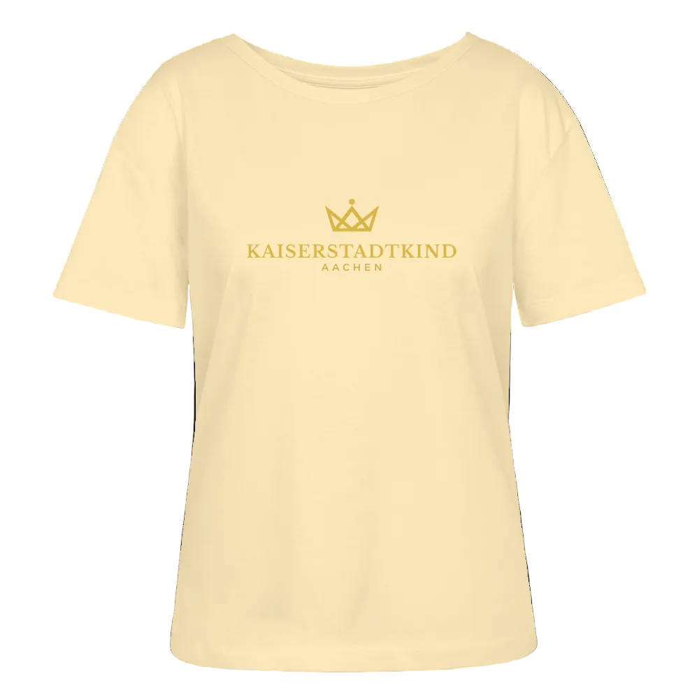 Golden Letters Edition - Relaxed Women’s Organic Round Neck T-shirt - cream