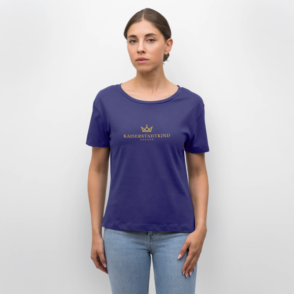 Golden Letters Edition - Relaxed Women’s Organic Round Neck T-shirt - dusk