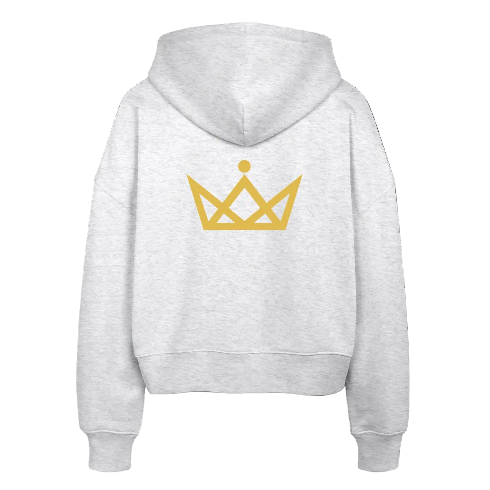 KAISERSTADTKIND Gold Edition - Boxy Bio Zip Hoodie Ida - Weiß meliert