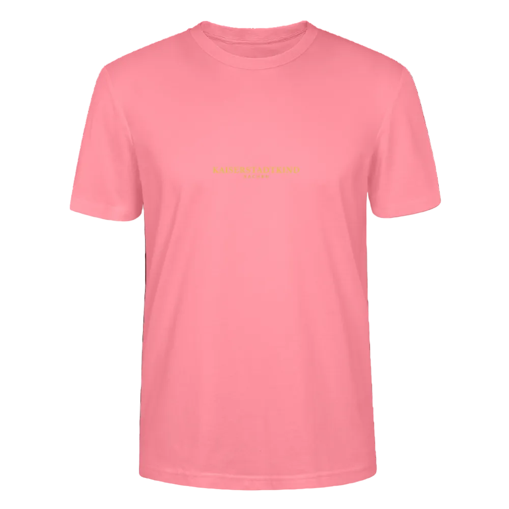 CRAFTER T-Shirt - Gold Font Script/Gold Back Round Logo - Pink 