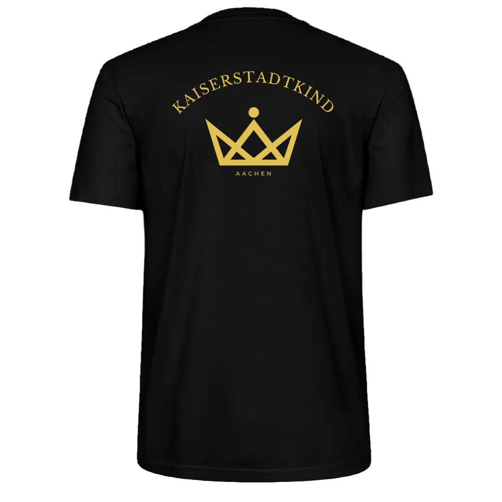 CRAFTER T-Shirt - Gold Font Script/Gold Back Round Logo - Schwarz