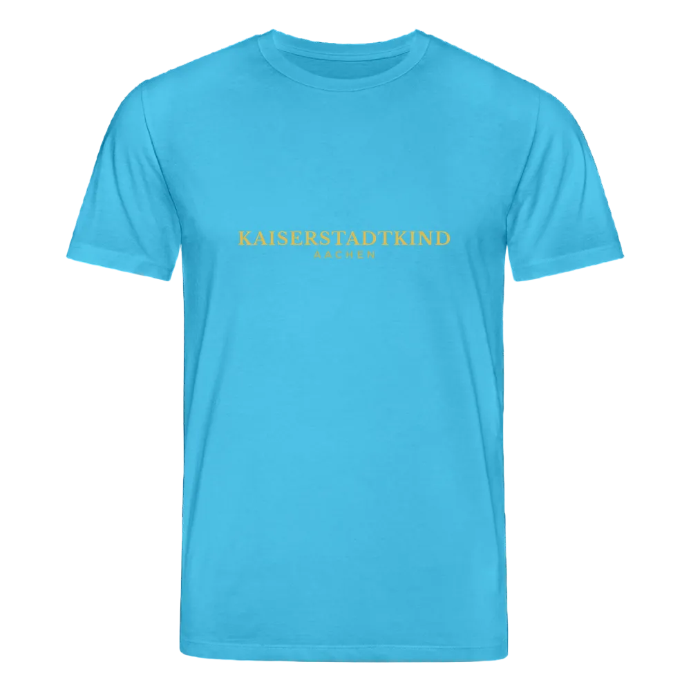 180gr. Golden Letters Edition  - Organic T-Shirt - aqua blue