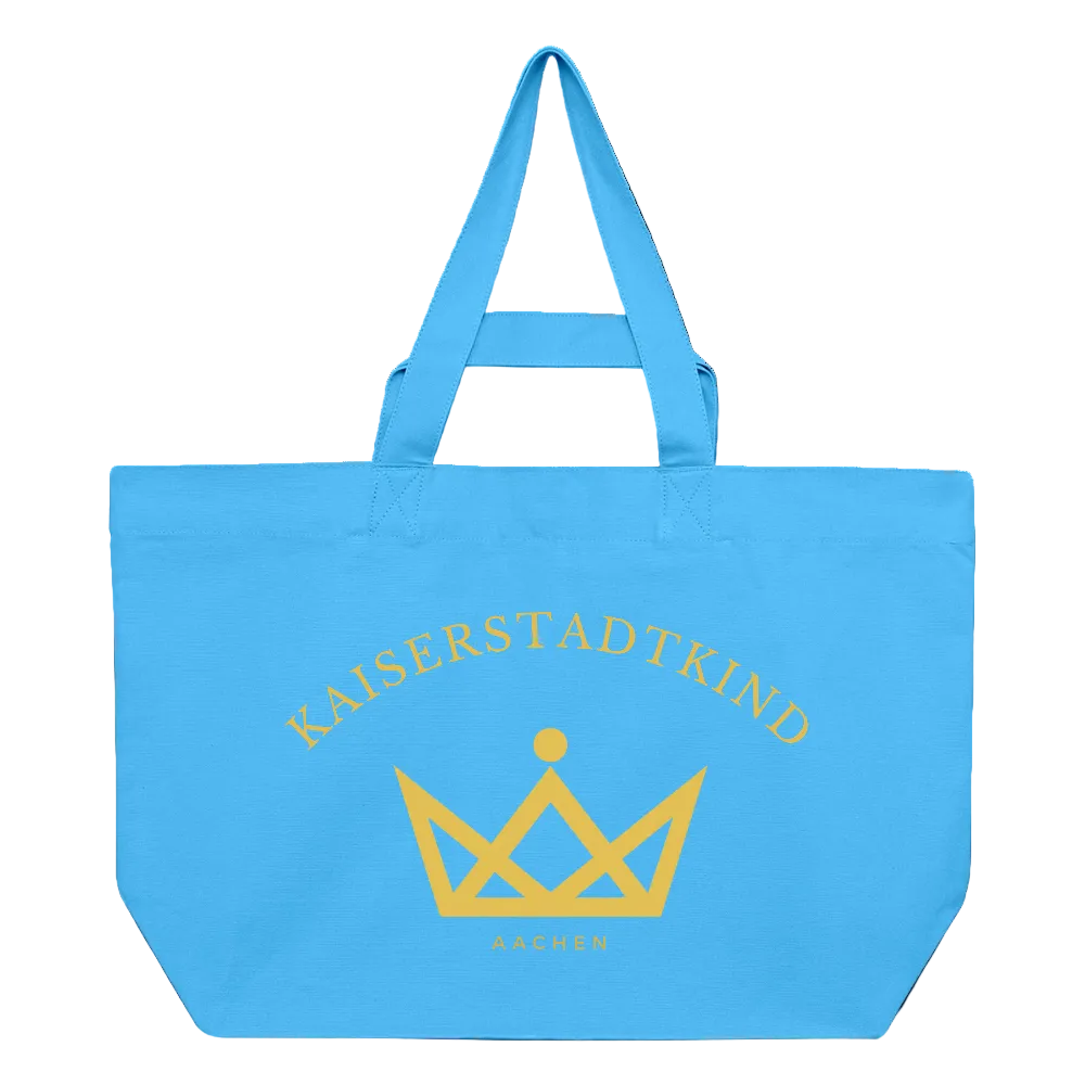 Kaiserstadtkind – Recycelte Shopping Bag - Aquablau