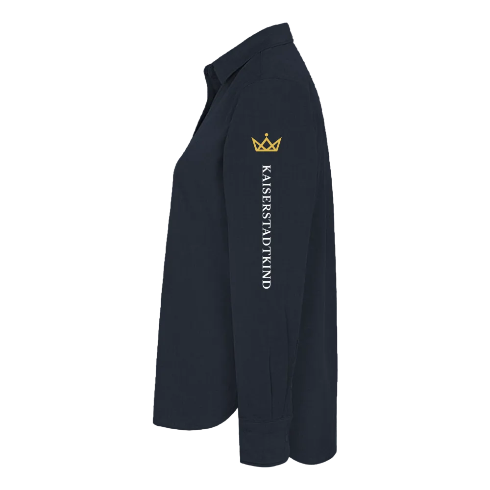 KAISERSTADTKIND Golden Crown / White Letters Edition - Oxford Hemd - Navy