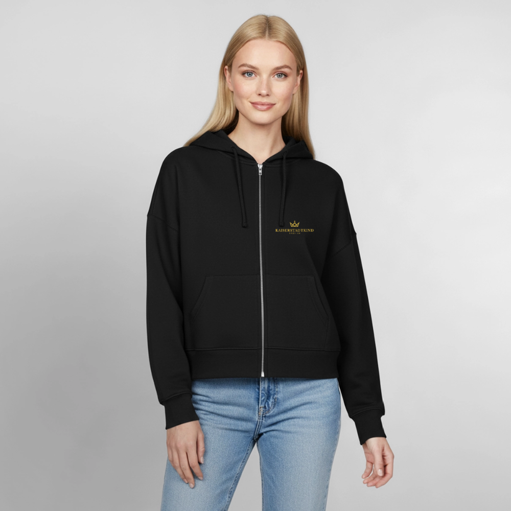 KAISERSTADTKIND Gold Edition - Boxy Bio Zip Hoodie Ida - Schwarz